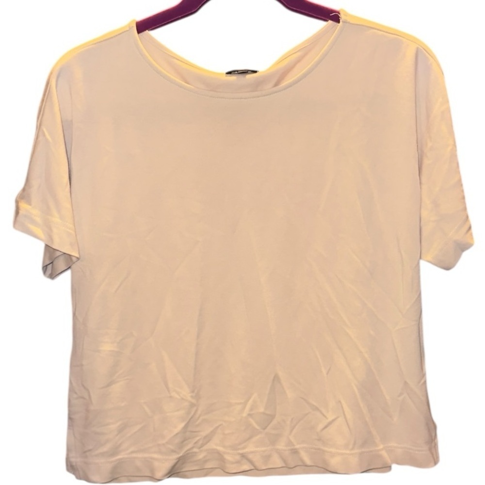 🌺BUCKLE BLACK CREAM RAYON BLEND SOFT CROP TEE SHIRT